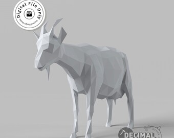 Low Poly Goat 3D Model: STL File for 3D Printing (Digital Download)