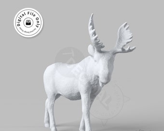 Christmas Elk 3D Model: Printable Holiday Decor (STL File)