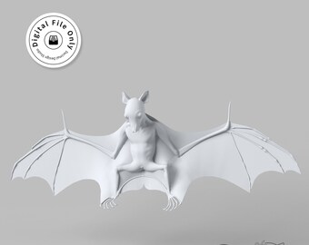 Halloween Bat 3D Model: Printable STL File (Digital Download)