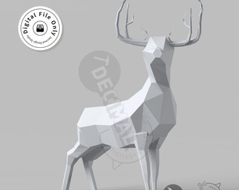 Low Poly Deer 3D Model (STL File)