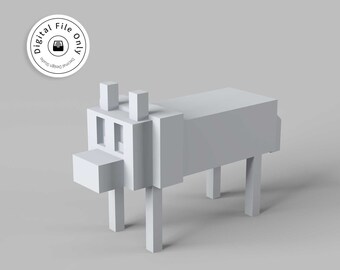 Minecraft Wolf 3D Model | STL File (Digital Download)