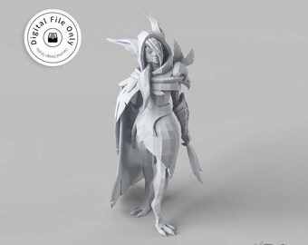 Xayah 3D Model: Low Poly STL File (Digital Download)
