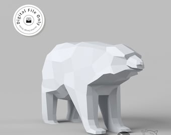 Low Poly Bear Statue: 3D Print Model (STL File)