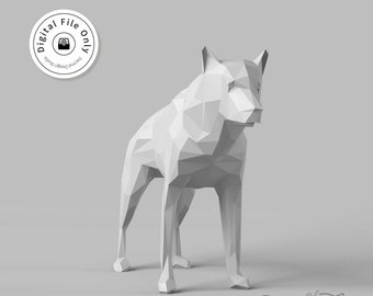 Modelo 3D de perro de baja poligonización: archivo STL para impresión 3D
