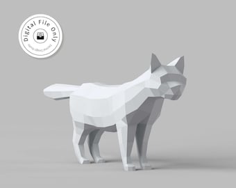 Low Poly Cat 3D Model: Cat Statue STL File (Digital Download)