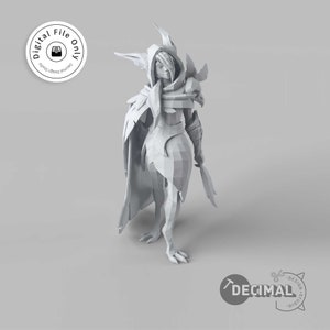 LOL | Low Poly Lol | Low Poly Xayah | Lol Xayah |  Xayah 3D model |  Xayah STL 3D print model | Xayah 3D model | LOL Model | Free Shipping