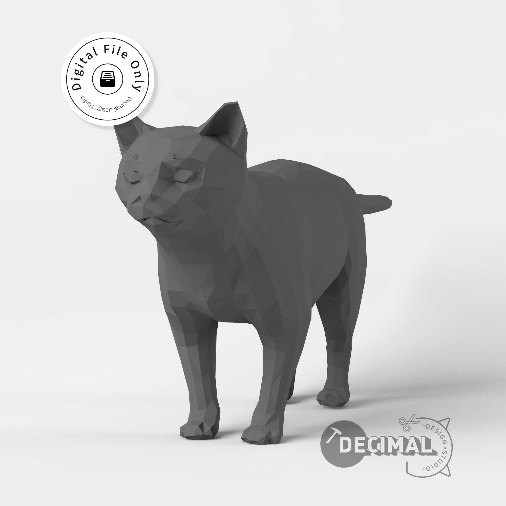 Cat 3D Model Cat Statue STL 3D Print Model Pet 3D Model Free Shipping Etsy