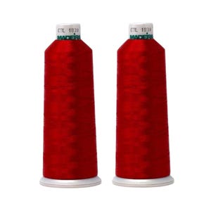 Madeira Polyneon Embroidery Thread - 2 Pack Red - 1838 - 5500 YD 40 Wt