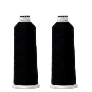 Madeira Polyneon Embroidery Thread - 2 pack Black - 1800 - 5500 YD 40 Wt