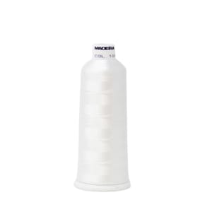 Madeira Classic Rayon #40 Weight embroidery thread in Super White.