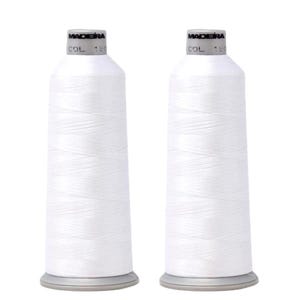 Madeira Polyneon Embroidery Thread - 2 pack White - 1801 - 5500 YD 40 Wt