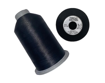 THREAD SOLUTION GLITZ Trilobal 100% Polyester Embroidery Thread 40 Wt 5500 Yd 2 Pack Color #101-Black
