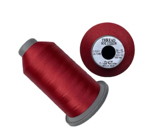 THREAD SOLUTION GLITZ Trilobal 100% Polyester Embroidery Thread 40 Wt 5500 Yd 2 Pack Color Red #101-70498