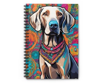 Weimaraner Spiral Notebook - Ruled Line - 6&quot; x 8&quot;