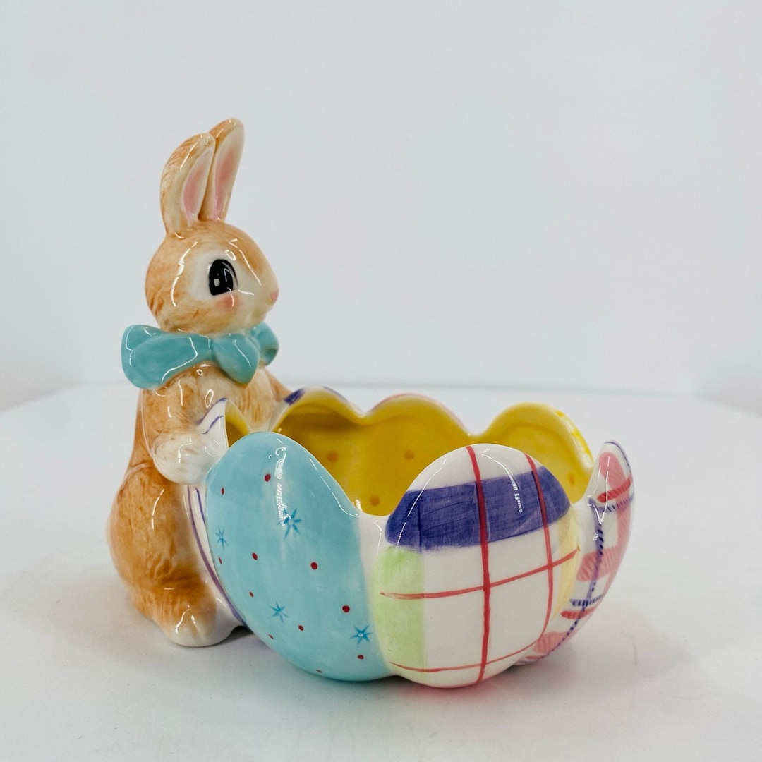 Fitz & Floyd Easter Bunny Ceramic Decor Vintage 90s A Good Egg - Etsy
