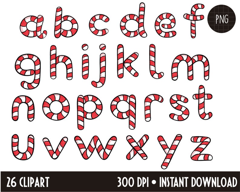 COD043-christmas alphabet-Scrapbooks/printable /Digital | Etsy