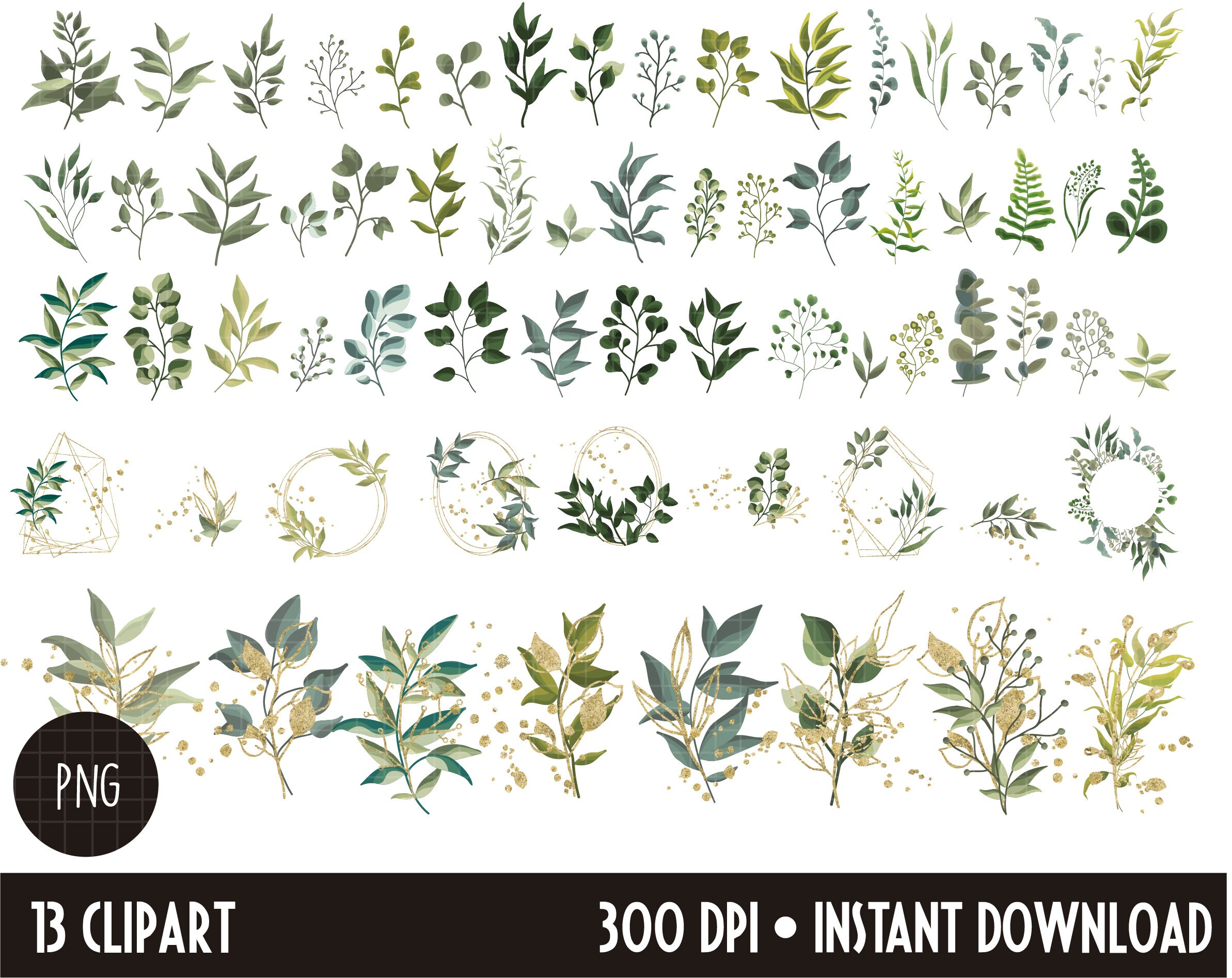 Cod0106botanical Greenery Wreath/gold Plants/wedding/baby Etsy