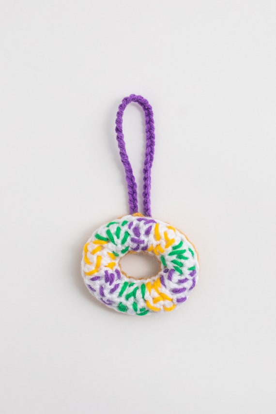 King Cake Ornament, NOLA Mardi Gras Christmas Tree Decoration