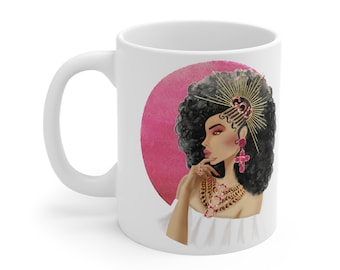 Taza de café de cerámica "Magia de chica negra": Arte cristiano