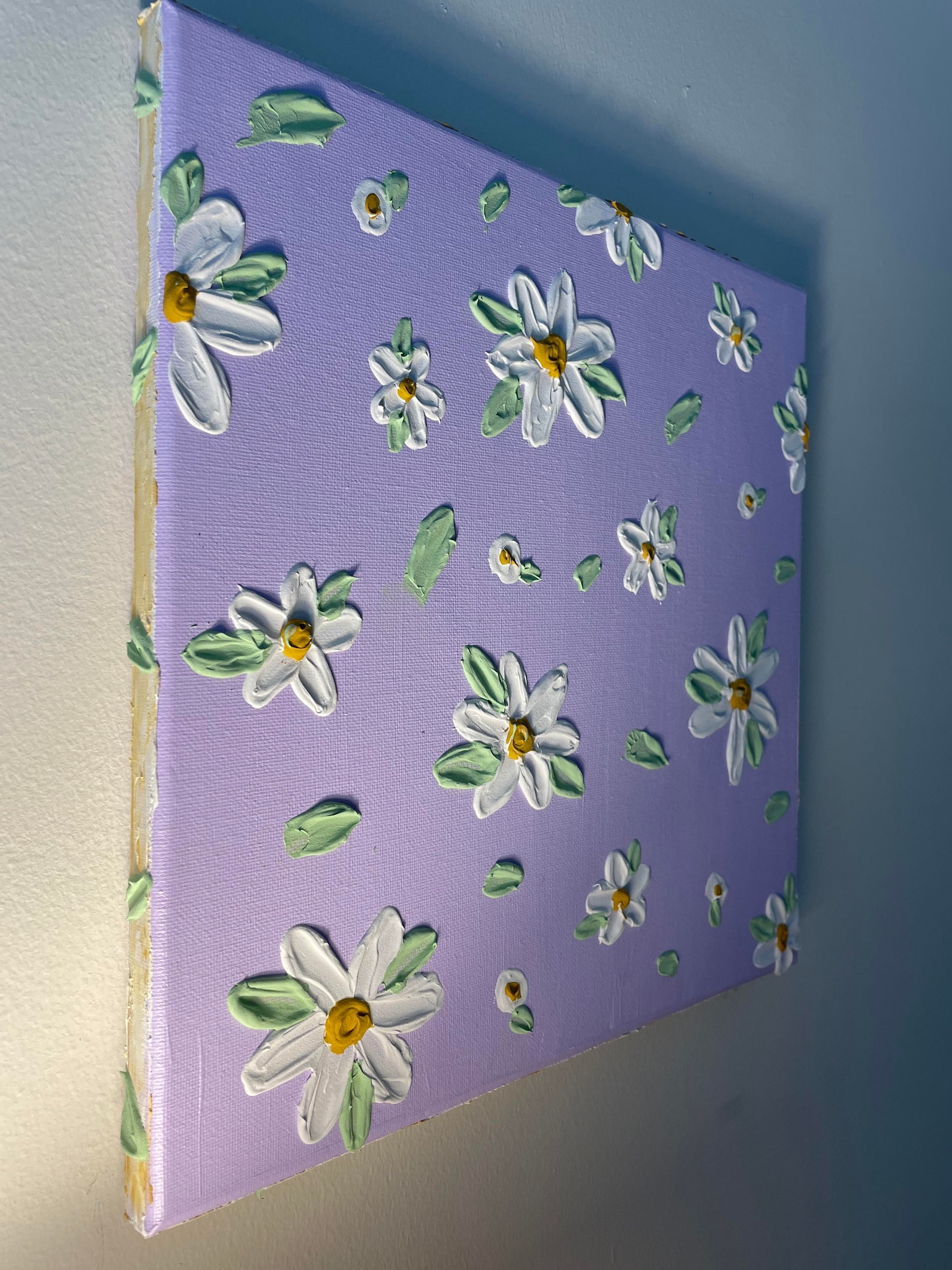 3D Modeling Paste Floral Daisies Canvas Art Etsy