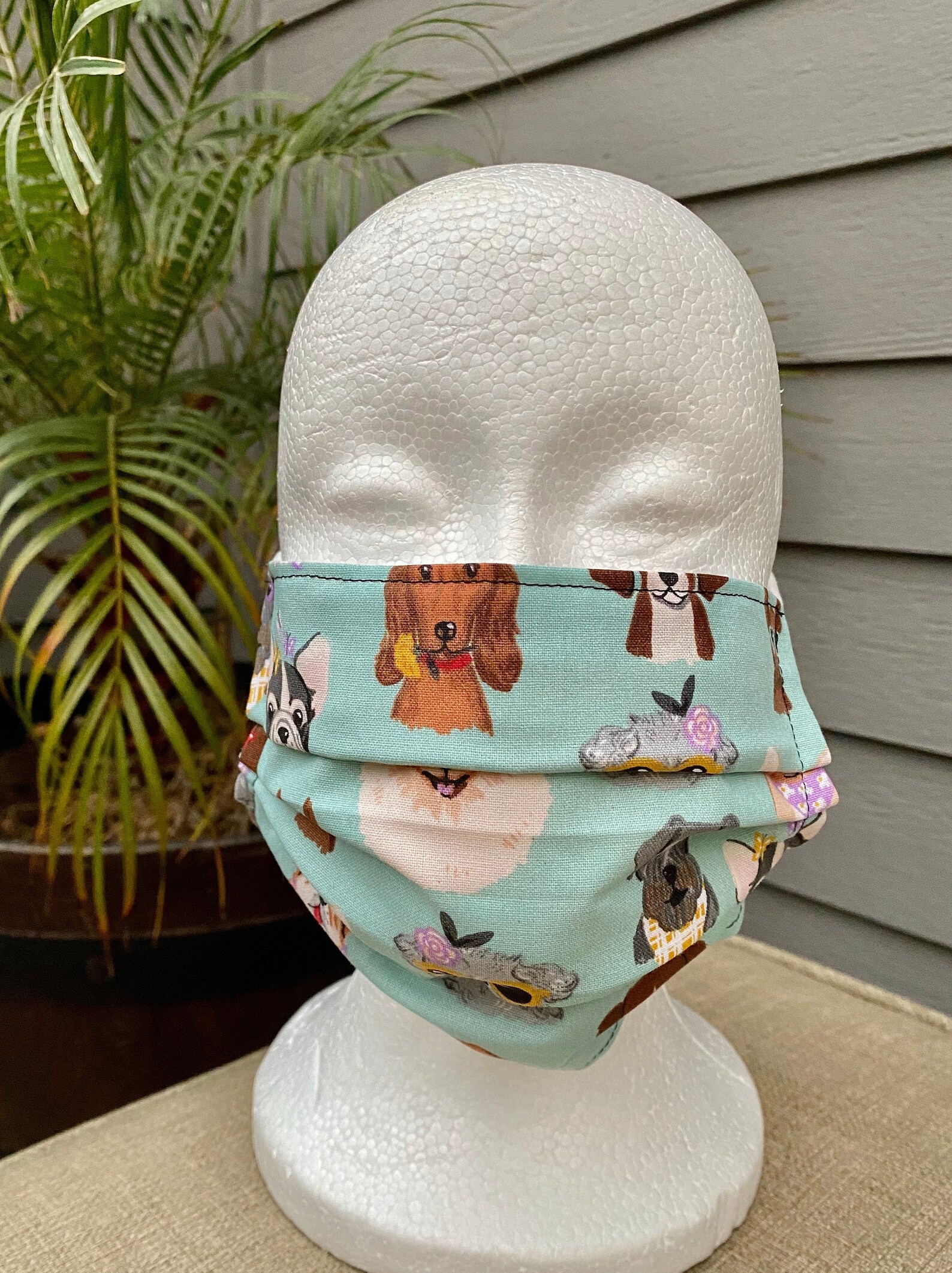 Face mask with dogs Fur babies Pets pleated pocket for Etsy