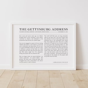 The Gettysburg Address Poster, Abraham Lincoln Speech, American History, Civil War, Homeschool Printable, Classroom Decor, Digital Download