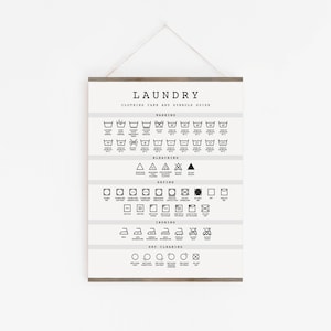 Printable Laundry Symbols Guide, Laundry Care Cheat Sheet, Washing & Drying Symbols, Clothing Care Chart, Laundry Room Decor, Laundry Poster