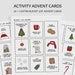 Printable Kids Christmas Activity Advent Cards, Christmas Bucket List ...