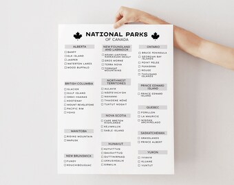 Canada National Parks Checklist Poster: National Park Bucket List Tracker for Canada's 48 National Parks  (Digital Download)