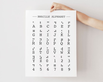Printable Braille Alphabet Poster: Blindness Educational Letters & Numbers Chart, Classroom Special Ed Wall Art (Digital Download)