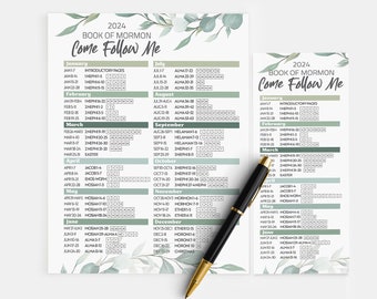 Printable Come Follow Me Reading Schedule for 2024, Book of Mormon Reading Tracker, Bookmark Reading Schedule, LDS 2024 Lesson Schedule, PDF