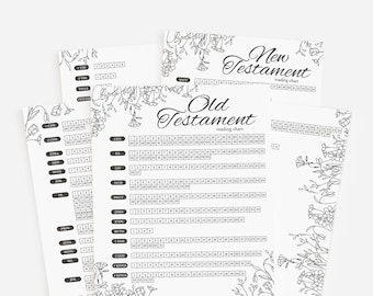 Bible Reading Study Tracker Checklist: Old & New Testament Reading Plan, Printable Bible Reading Chart and Scripture Tracker (Download)