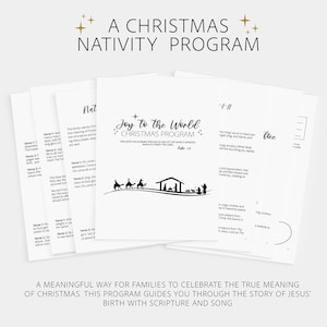 Programa Familiar de la Natividad: Escrituras, Himnos, Receta (PDF, Tamaño Carta EE. UU., Descarga Digital)