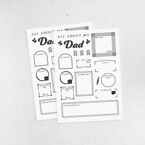Entrevista imprimible para el Día del Padre para niños, Preguntas sobre mi papá, Regalo para papá, Día del Padre, Descarga digital, Tamaño carta (EE. UU.), A4, PDF