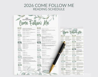 Come Follow Me Reading Schedule for 2026: Old Testament Study Tracker & Bookmark Printable, LDS Bible Study Planner (PDF, Download)