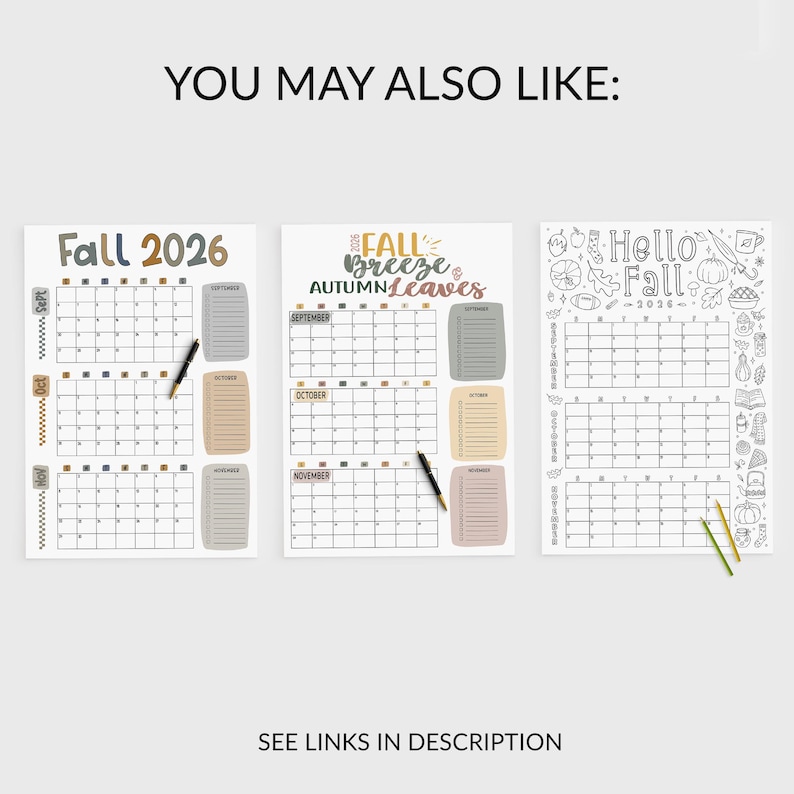 2026 Fall Wall Calendar: Large 3-month Planner With Bucket List ...