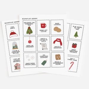 Printable Kids Christmas Activity Advent Cards, Christmas Bucket List Advent Cards, Christmas Countdown, US Letter, PDF, Digital Download image 6