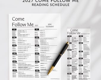 2027 Come Follow Me Reading Schedule: New Testament Weekly Tracker Bookmark Printable, LDS Scripture Study Reading Chart (PDF Download)