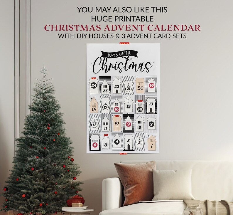 Huge December 2025 Coloring Calendar, Big Christmas Countdown Poster
