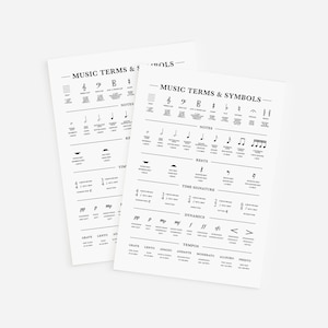 Music Symbols and Terms Cheat Sheet, Music Definitions Poster, Music ...