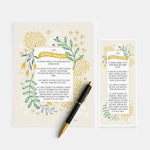 Marcador de livro com tema das Moças SUD e carta dos EUA, PDF de 2 páginas para impressão, Imprimível para Moças, Imprimível para Santos dos Últimos Dias, Download digital