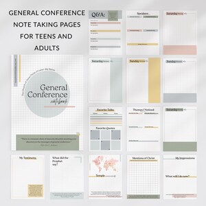 Cuaderno de la Conferencia General SUD, paquete para tomar notas de la conferencia para adolescentes y adultos, 15 páginas, tamaño carta (EE. UU.), PDF, descarga digital