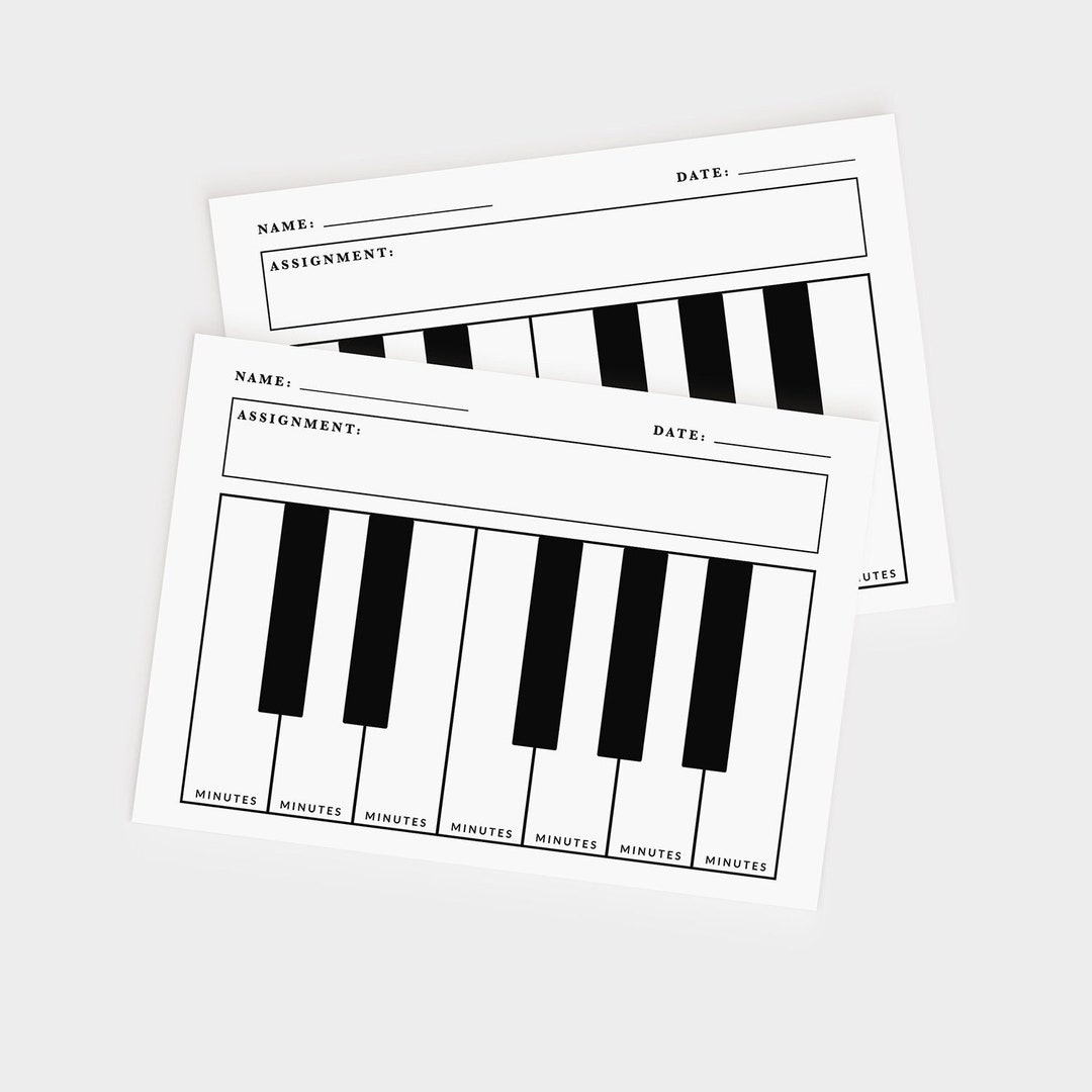 Weekly Piano Practice Chart, Piano Practice Printable, Piano Teacher ...