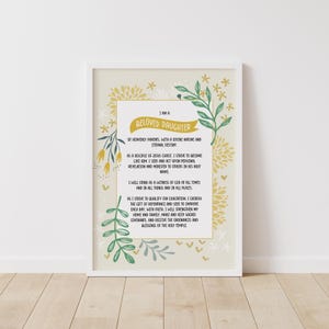 LDS Young Women&#39;s Theme Poster, New Updated YW Theme Printable, Latter-Day Saint Youth Printable, pdf & jpg files, Digital Download