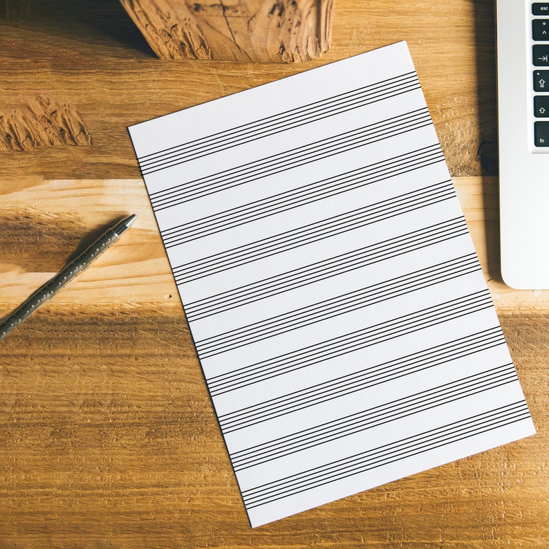Blank Music Staff Paper Music Manuscript Paper Sheet Music Etsy