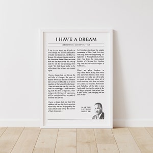 Martin Luther King Jr. I Have A Dream Speech, affiche de l&#39;histoire des États-Unis, impression des droits civiques, BLM, MLK Jr., décoration de salle de classe, téléchargement numérique