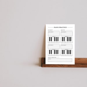 Piano Practice Chart, Printable Piano Practice Log, Piano Teacher ...