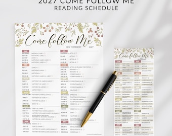 2027 Come Follow Me Reading Schedule: New Testament Study Tracker & Bookmark Printable, LDS Bible Study Planner (PDF, Digital Download)