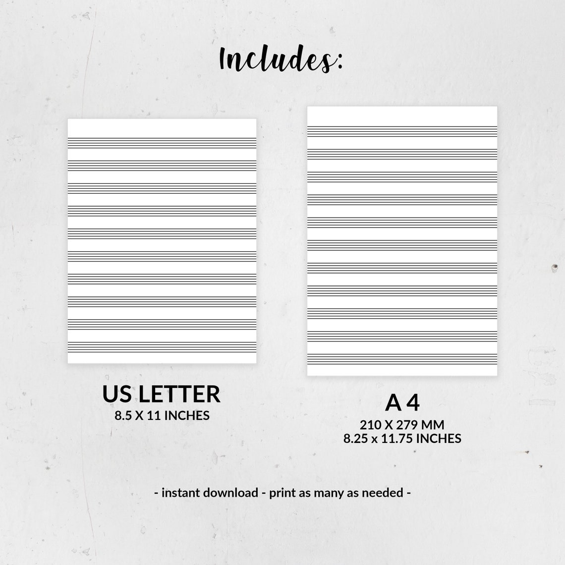 Blank Music Staff Paper Music Manuscript Paper Sheet Music Etsy