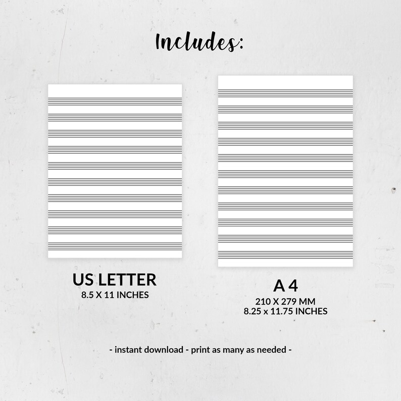 Blank Music Staff Paper Music Manuscript Paper Sheet Music Etsy